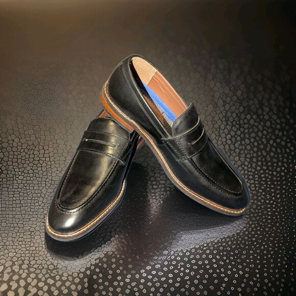 Vince Camuto Mens Lachlan Black Loafers Size 10M